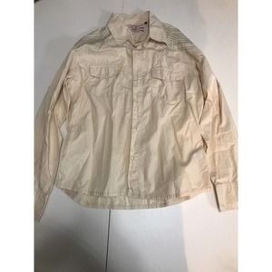 LSD Fashion Gear Button Up Cream Shirt Size XXL Dry Clean Only